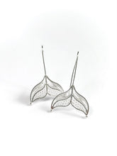 Load image into Gallery viewer, Whale Tails Silver Earrings
