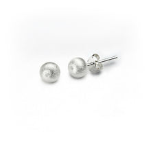 Load image into Gallery viewer, Brushed Textured Sterling Silver Classic Circle Stud