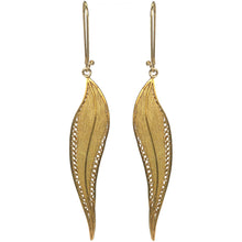 Load image into Gallery viewer, Long Eucalyptus Leaf Earrings -Gold Plated-