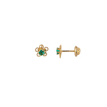 Load image into Gallery viewer, Gia Floral Emerald Filigree Studs

