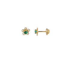 Load image into Gallery viewer, Gia Floral Emerald Filigree Studs
