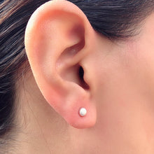 Load image into Gallery viewer, Brushed Textured Sterling Silver Classic Circle Stud