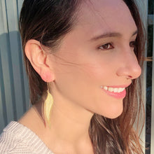 Load image into Gallery viewer, Long Eucalyptus Leaf Earrings -Gold Plated-