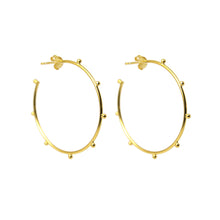 Load image into Gallery viewer, Gold Plated Sterling Silver Galaxy Hoop Earrings