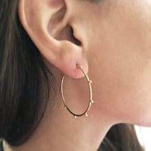 Load image into Gallery viewer, Gold Plated Sterling Silver Galaxy Hoop Earrings
