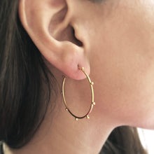 Load image into Gallery viewer, Gold Plated Sterling Silver Galaxy Hoop Earrings