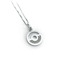 Load image into Gallery viewer, NEO Circle Handmade Pendant, Silver Necklace
