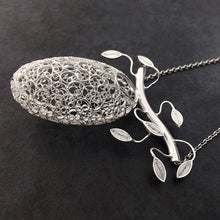 Load image into Gallery viewer, Bird Nest Silver Filigree Necklace
