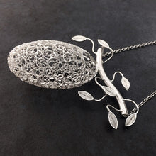 Load image into Gallery viewer, Bird Nest Silver Filigree Necklace