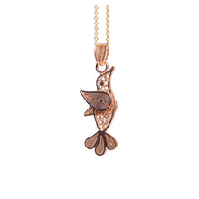 Load image into Gallery viewer, Hummingbird Filigree Pendant -Rose Gold Plated-