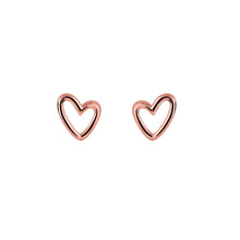 Load image into Gallery viewer, Little Heart Rose Gold Plated Studs