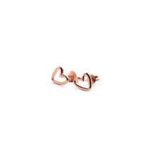 Load image into Gallery viewer, Little Heart Rose Gold Plated Studs