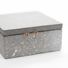 Load image into Gallery viewer, Little Heart Rose Gold Plated Studs
