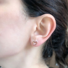 Load image into Gallery viewer, Little Heart Rose Gold Plated Studs