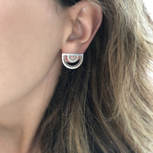 Load image into Gallery viewer, Neo Semi Circle Studs Earrings