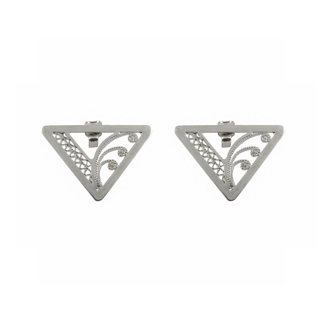 Neo Triangle Filigree Studs Earrings
