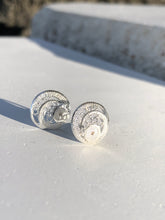 Load image into Gallery viewer, Fossil Shell Sterling Silver Filigree Studs Earrings