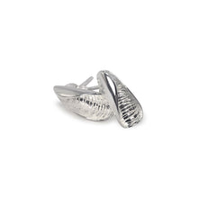 Load image into Gallery viewer, Small Silver Curled Leaf Studs

