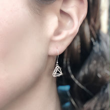 Load image into Gallery viewer, Small Diamond Shape Dangle Silver Earrings

