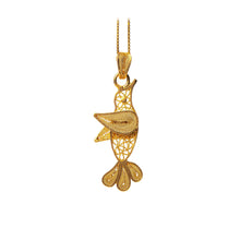 Load image into Gallery viewer, Hummingbird Filigree Pendant -Gold Plated-
