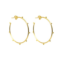 Load image into Gallery viewer, Gold Plated Sterling Silver Galaxy Hoop Earrings
