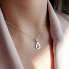 Load image into Gallery viewer, NEO teardrop pendant, silver necklace

