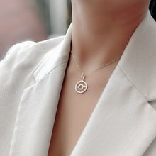 Load image into Gallery viewer, NEO Circle Handmade Pendant, Silver Necklace

