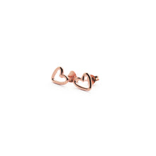 Load image into Gallery viewer, Little Heart Rose Gold Plated Studs
