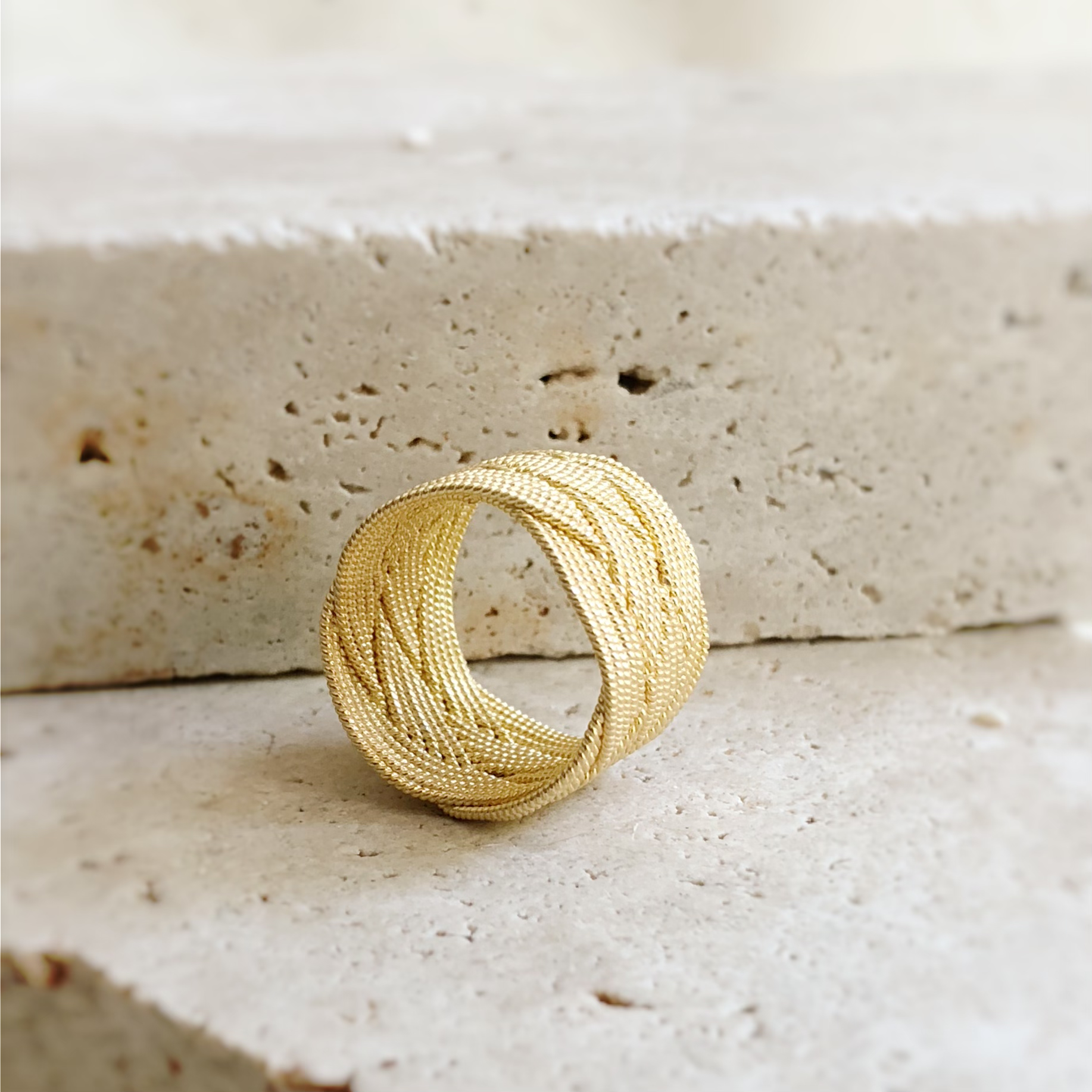 Gold plated band ring online