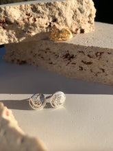 Load image into Gallery viewer, Fossil Shell Sterling Silver Filigree Studs Earrings
